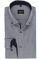 Venti Modern Fit Overhemd donkerblauw/wit, Effen - thumbnail