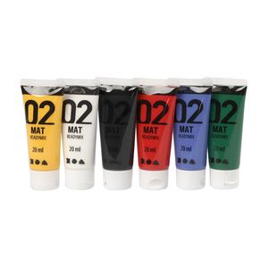 Creativ Company Acrylverf Verschillende kleuren, 02 Matt, 6x20ml