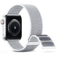 Nylon sport loop band - Wit - Extra sterke klittenbandsluiting - Geschikt voor Apple Watch 38mm / 40mm / 41mm