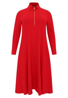 Yoek Trui-jurk met rits | Rood | Maat 38/40