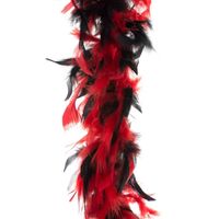 Carnaval verkleed veren Boa kleur zwart/rode mix 2 meter - Verkleed boa