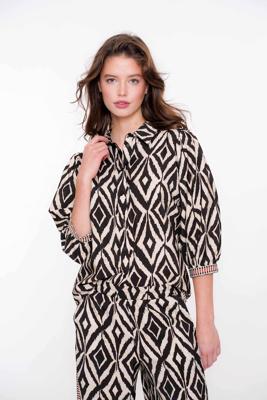 Geisha Blouse 53261-20 Blouse 999 Black/sand