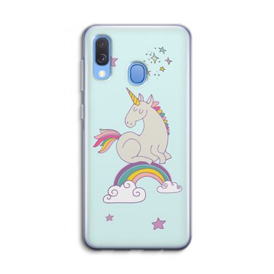 Regenboog eenhoorn: Samsung Galaxy A40 Transparant Hoesje