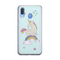 Regenboog eenhoorn: Samsung Galaxy A40 Transparant Hoesje
