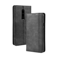 Magnetische gesp retro Crazy Horse textuur horizontale Flip lederen case voor OnePlus 7 Pro met houder & card slots & fotolijst (zwart)