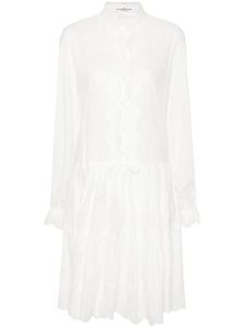 Ermanno Scervino robe courte à fleurs brodées - Blanc