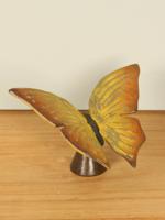 Asbestemming bronzen vlinder geel, 8 cm