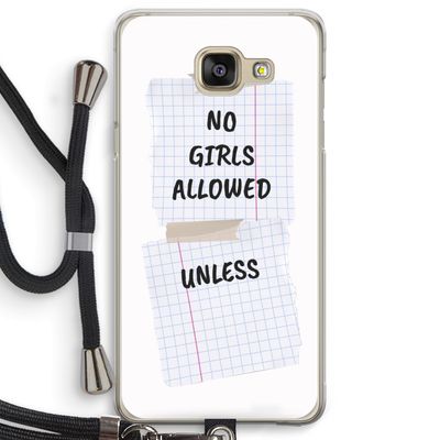 No Girls Allowed Unless: Samsung Galaxy A5 (2016) Transparant Hoesje met koord
