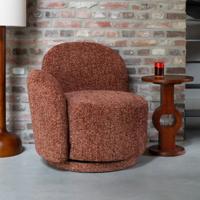 Dutchbone Fauteuil 'Rose' Geweven stof, kleur Bordeauxrood