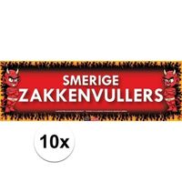 10x Sticky Devil stickers tekst Smerige zakkenvullers