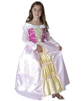 Prinsessen verkleed jurk voor meisjes wit/roze 140 - 8-10 jr  -