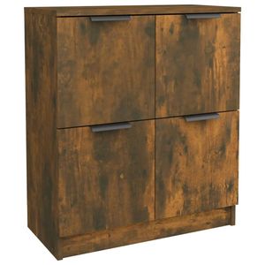 The Living Store Dressoir - Hout - Bijzetkast - 60x30x70 cm - Gerookt eiken