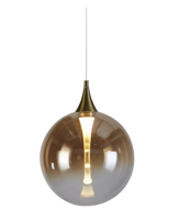 Hanglamp Alchemy LED 1L, Black metal and Amber Glass