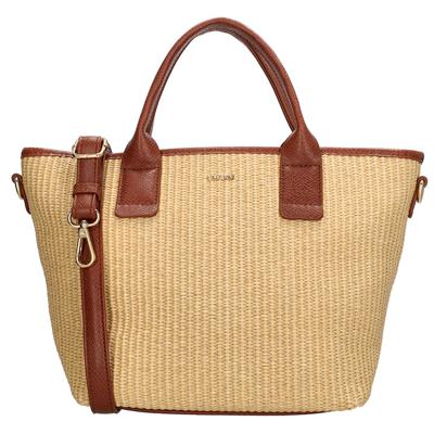 Charm London Rieten Handtas/Schoudertas M Cadorna Cognac
