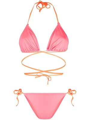 Noire Swimwear bikini Tanning à détail noué - Rose