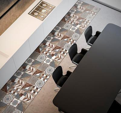 Bruine cementine vinyl tapijt mozaïek