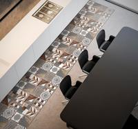 Bruine cementine vinyl tapijt mozaïek