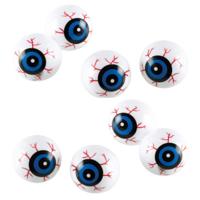 Oogballen Halloween - 12x stuks - wit/blauw - 3cm - kunststof - horror - feestdecoratie Oogballen Halloween - 12x stuks - wit/blauw - 3cm - kunststof - horror - feestdecoratie