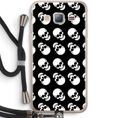 Musketon Skulls: Samsung Galaxy J3 (2016) Transparant Hoesje met koord