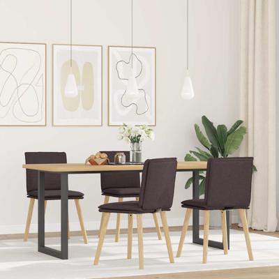 Eetkamerstoelen 4 st stof donkerbruin