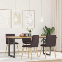 Eetkamerstoelen 4 st stof donkerbruin