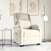 Sta-op-massagestoel fluweel crèmekleurig
