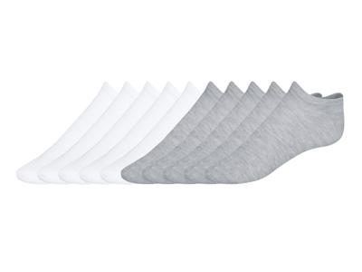 esmara 10 paar sneakersokken (Wit/grijs, 39-42)