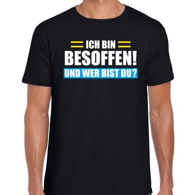 Apres ski t-shirt Ich bin besoffen - zwart - heren - Wintersport shirt - Foute apres ski kleding