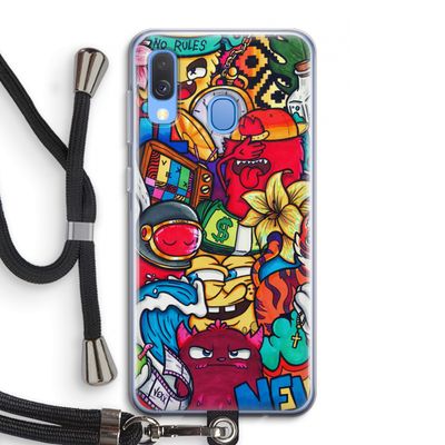 No Rules: Samsung Galaxy A40 Transparant Hoesje met koord