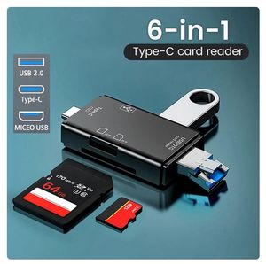 OTG- Sd Tf Card Reader - 480Mbps - High-Speed Transmissie Adapter - Usb Flash Drive Adapter - Type C - Usb 2.0 micro Usb Kaartlezer - zwart