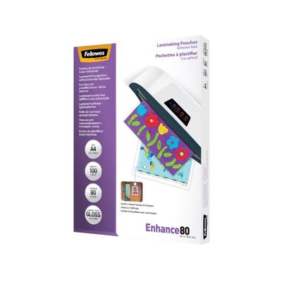 Lamineerhoes Fellowes A4 zelfklevend 2x80micron 100stuks