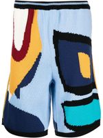 Bethany Williams short en maille à imprimé abstrait - Bleu
