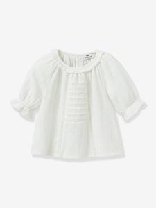 Blouse van Engels borduurwerk in katoenen gaas CYRILLUS ecru