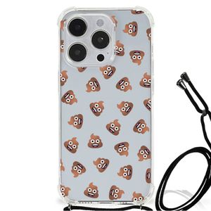 Doorzichtige Silicone Hoesje voor iPhone 14 Pro Max Poep Emojis