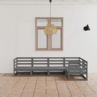 5-delige Loungeset massief grenenhout grijs