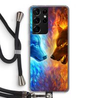 Fire & Ice: Samsung Galaxy S21 Ultra Transparant Hoesje met koord