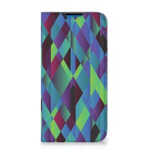 iPhone 14 Pro Max Stand Case Abstract Green Blue