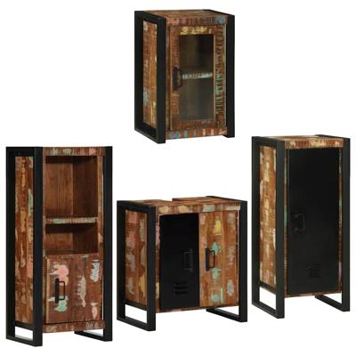 Badkamermeubelset 4 pcs Multikleur Massief gerecycled hout