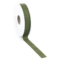 Lint katoen MC DELUXE ribbon 15mm x 15 meter groen