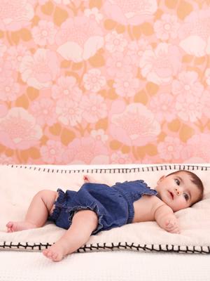 Denim bloomer voor babymeisjes stone