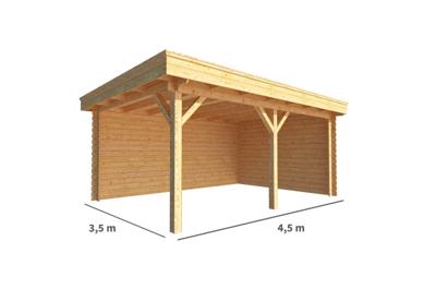 Overkapping Lisa 450 cm bij 350 cm diep Plat dak - Warentuin collection
