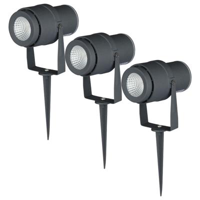 Set van 3 LED Prikspots - 4000K neutraal wit - 12 Watt 720 Lumen - Kantelbaar - IP65 waterdicht - Tuinspots - Zwart