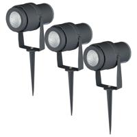 Set van 3 LED Prikspots - 4000K neutraal wit - 12 Watt 720 Lumen - Kantelbaar - IP65 waterdicht - Tuinspots - Zwart