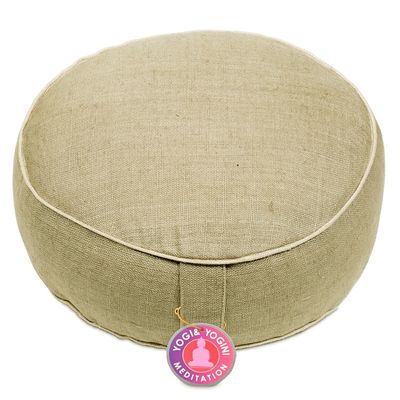 Yogi & Yogini Meditatiekussen Hennep Rond Lichtgroen - 33 x 12 cm