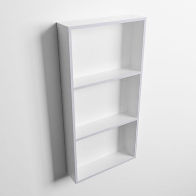 MONDIAZ EASY Nis 59,5x29,5cm in solid surface kleur Cale | Talc. 3 vakken geschikt voor in- of opbouw