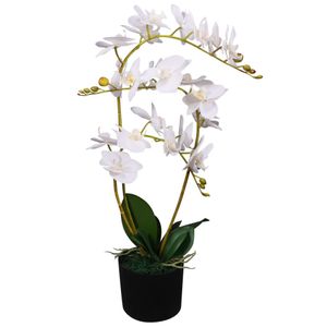 VidaXL Kunstplant orchidee met pot 65 cm wit