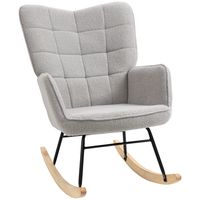 HOMCOM schommelstoel accentstoel tot 120 kg, polyester, lichtgrijs