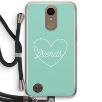 Friends heart pastel: LG K10 (2017) Transparant Hoesje met koord