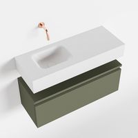 Toiletmeubel Mondiaz Andor | 80 cm | Meubelkleur Army | Lex vrijhangend wastafel Talc Links | Zonder kraangat