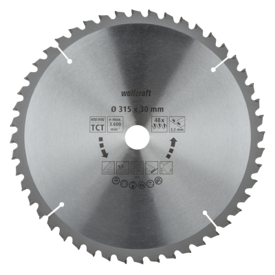 Wolfcraft Tafelcirkelzaagblad | HM | 48 Zähne | Ø315mm | 1 stuk - 6584000